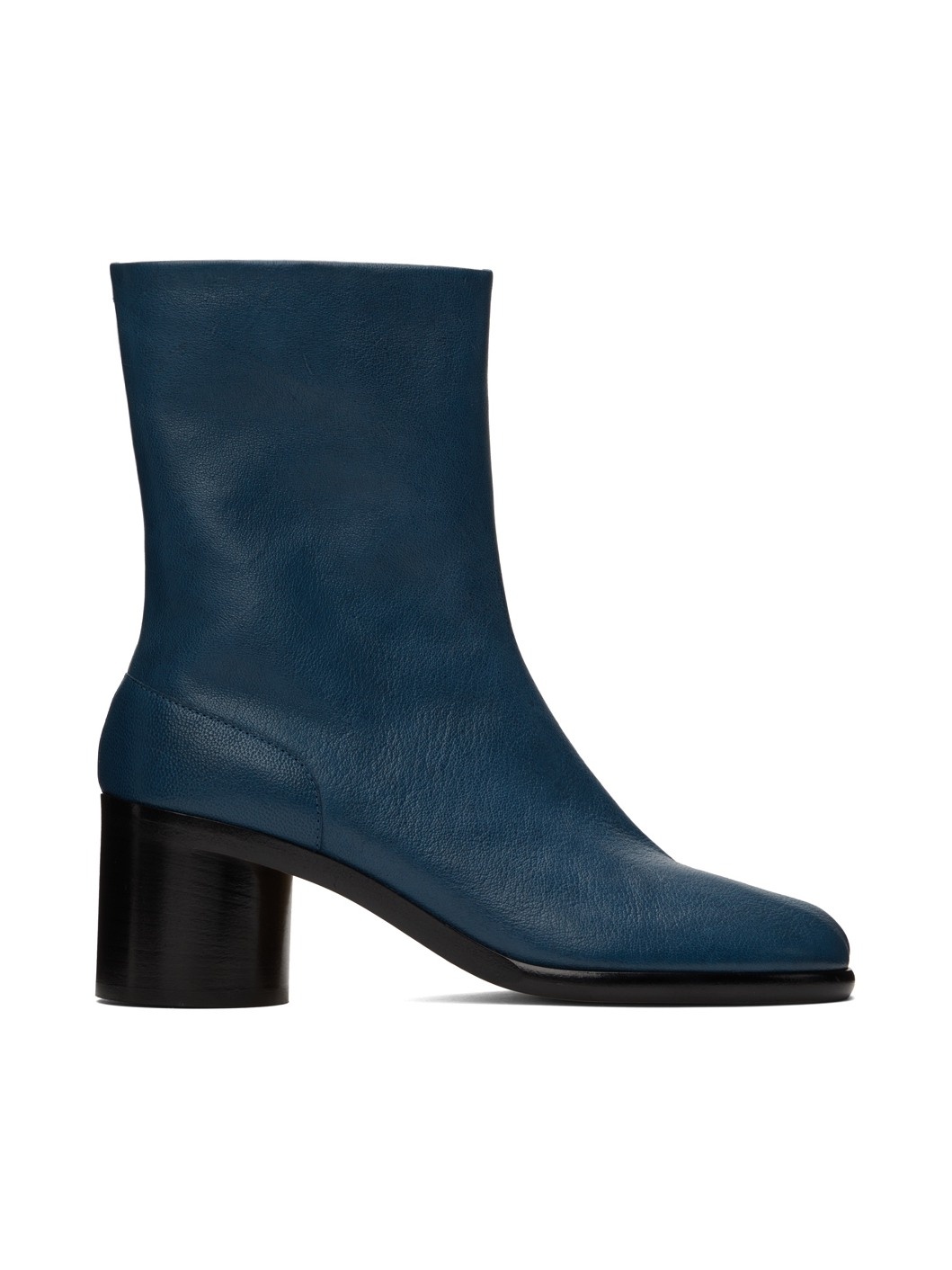 Navy Mid Heel Tabi Boots - 1