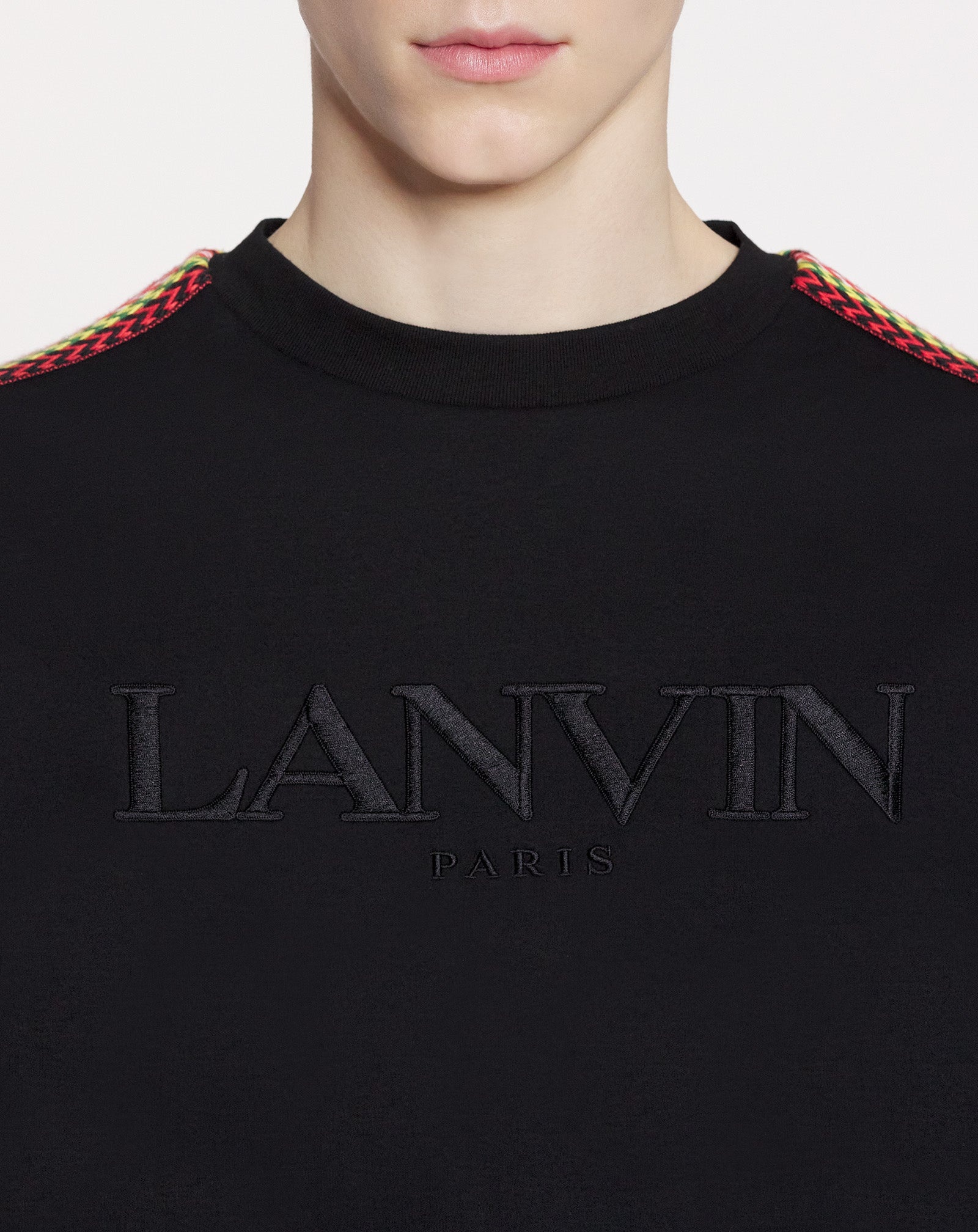 Lanvin Crew-Neck T-Shirt with 'curb' Logo Embroidery White / S