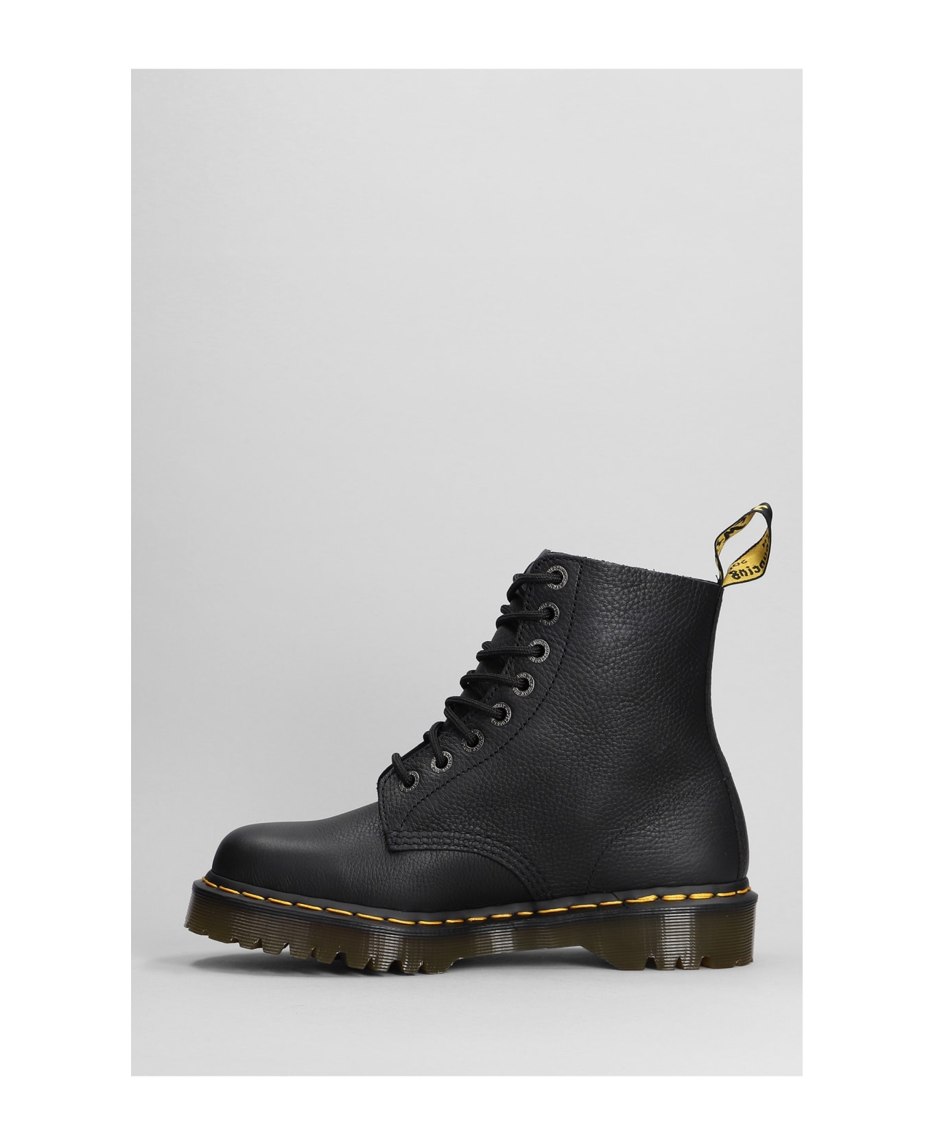 1460 Pascal Combat Boots In Black Leather - 3