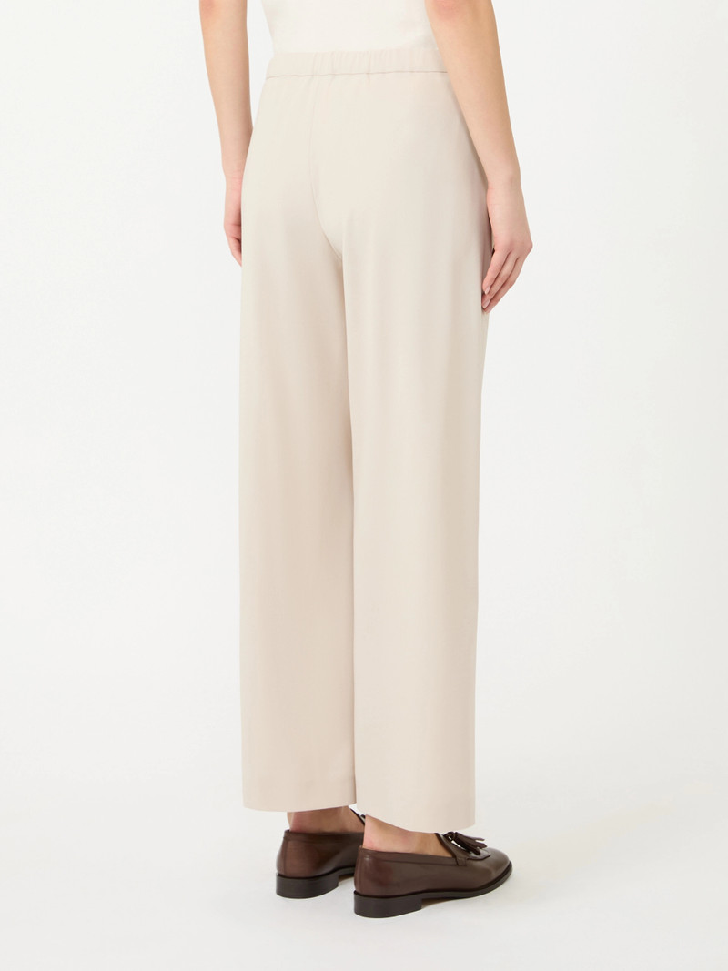 ARGENTA Wool gabardine trousers - NATURAL 4