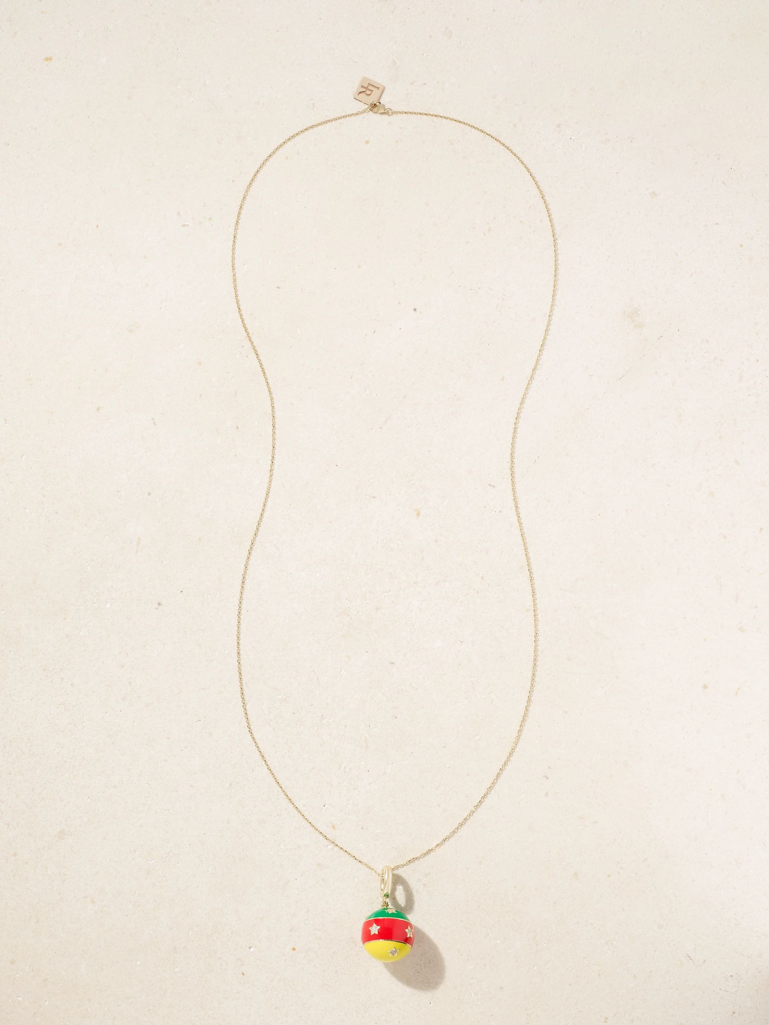 14-karat gold, enamel and diamond necklace Gold - 4