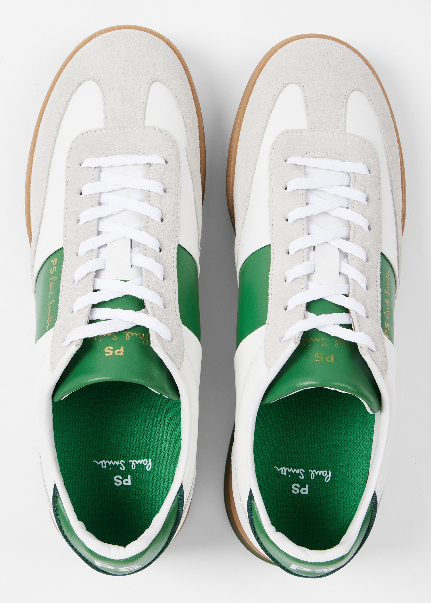 White And Green Leather 'Dover' Trainers - 4