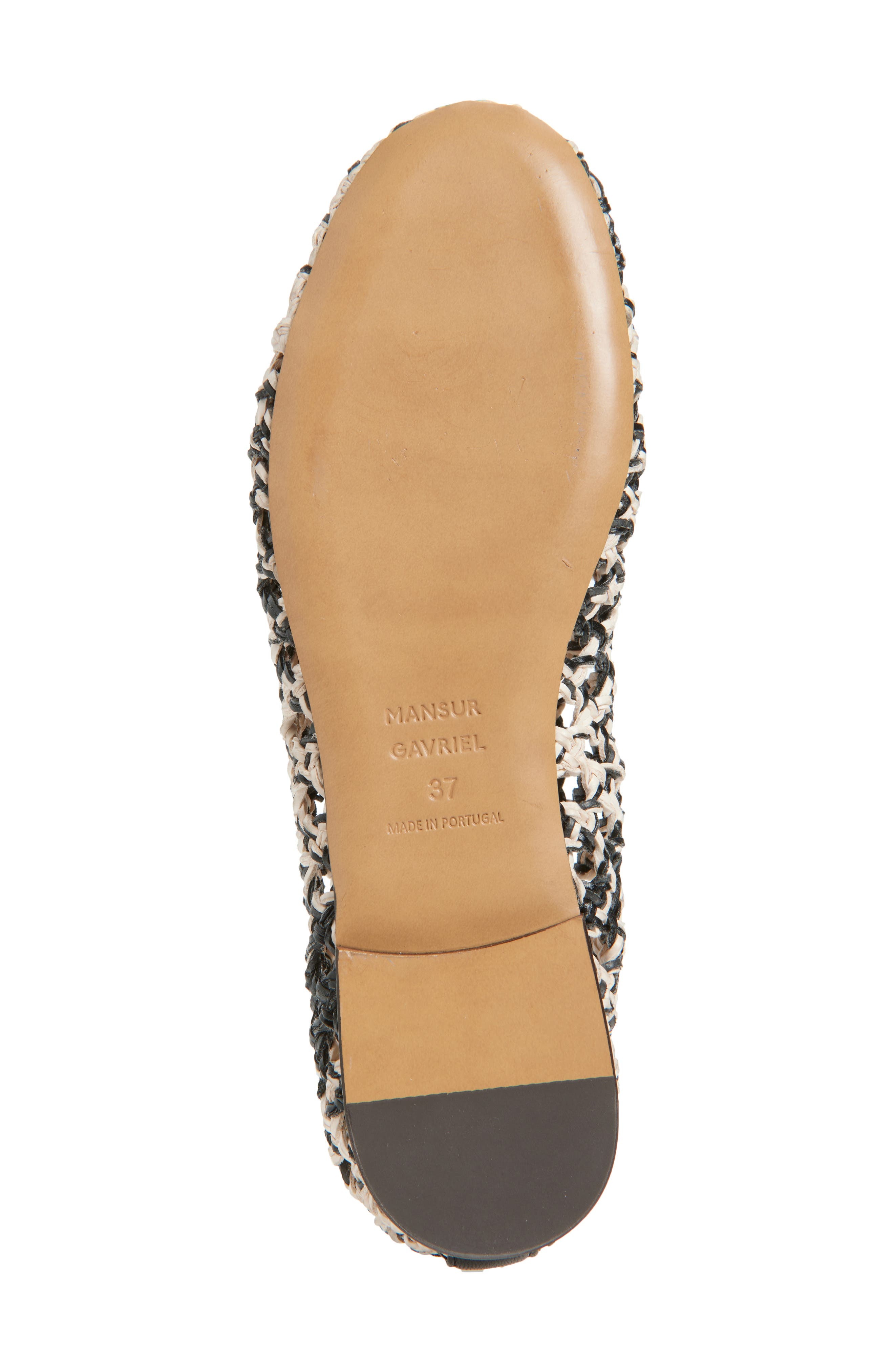 Mansur Gavriel Open Weave Ballet Flat in Black/White at Nordstrom - 6
