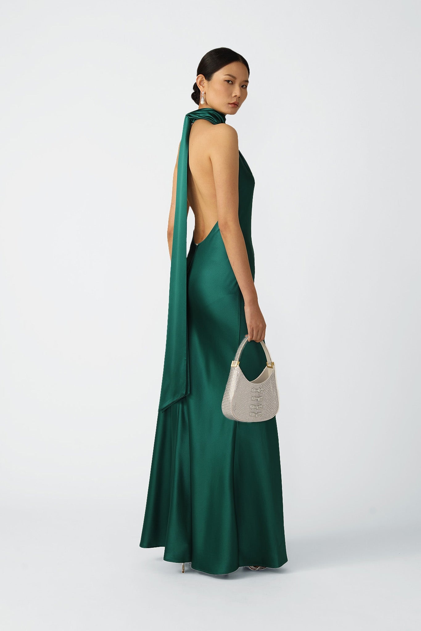 PENELOPE BACKLESS SATIN GOWN - 4