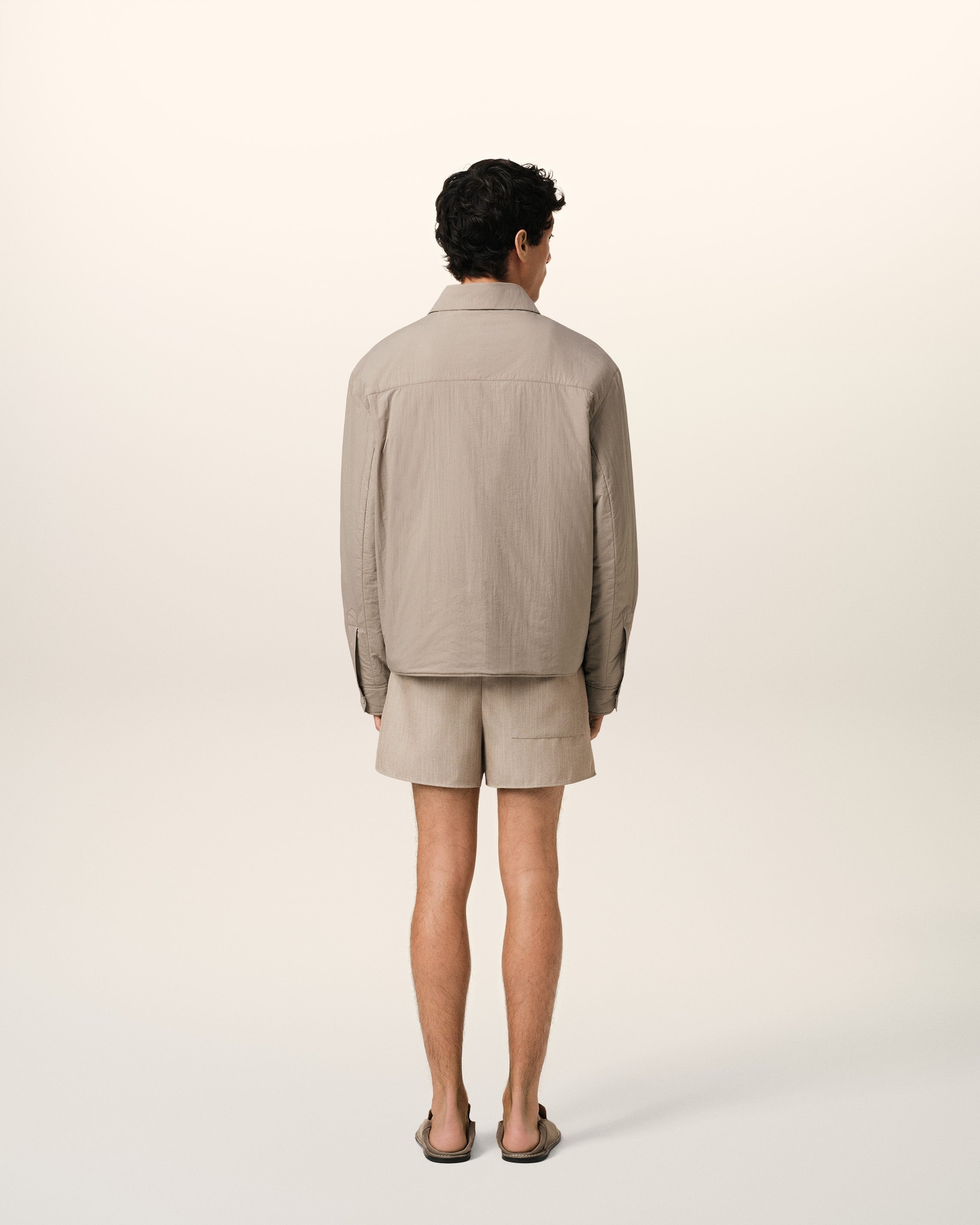 BEIGE CANVAS PADDED AMI DE COEUR OVERSHIRT - 5