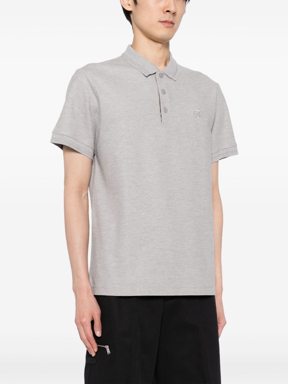 logo-embroidered cotton polo shirt - 3