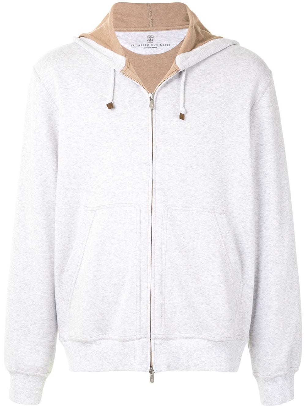 rib-trimmed zip-up hoodie - 1