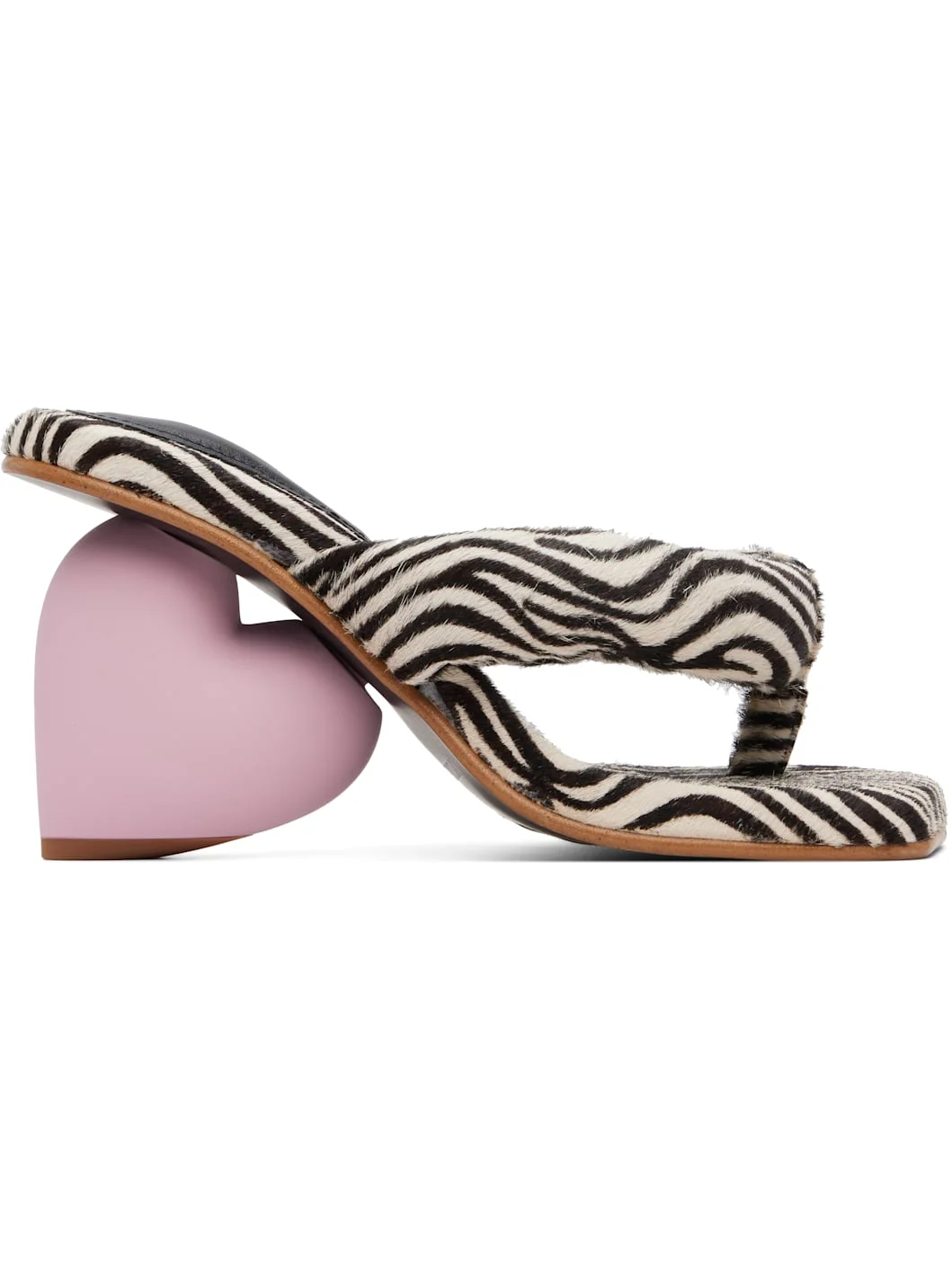SSENSE Exclusive Black & White Love Mule Heeled Sandals - 1