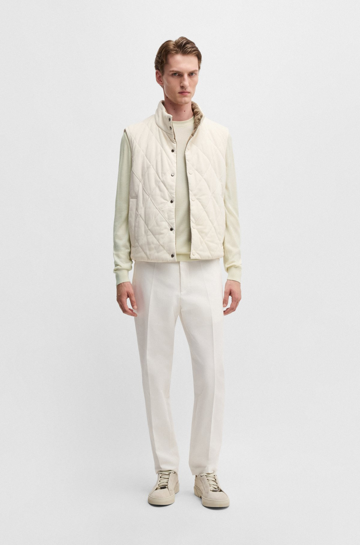 REGULAR-FIT SWEATER IN WOOL, SILK AND CASHMERE - 4