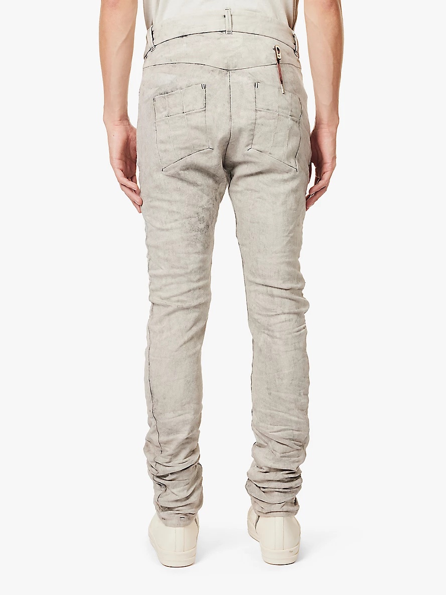 P13 acid-wash slim-leg jeans - 4