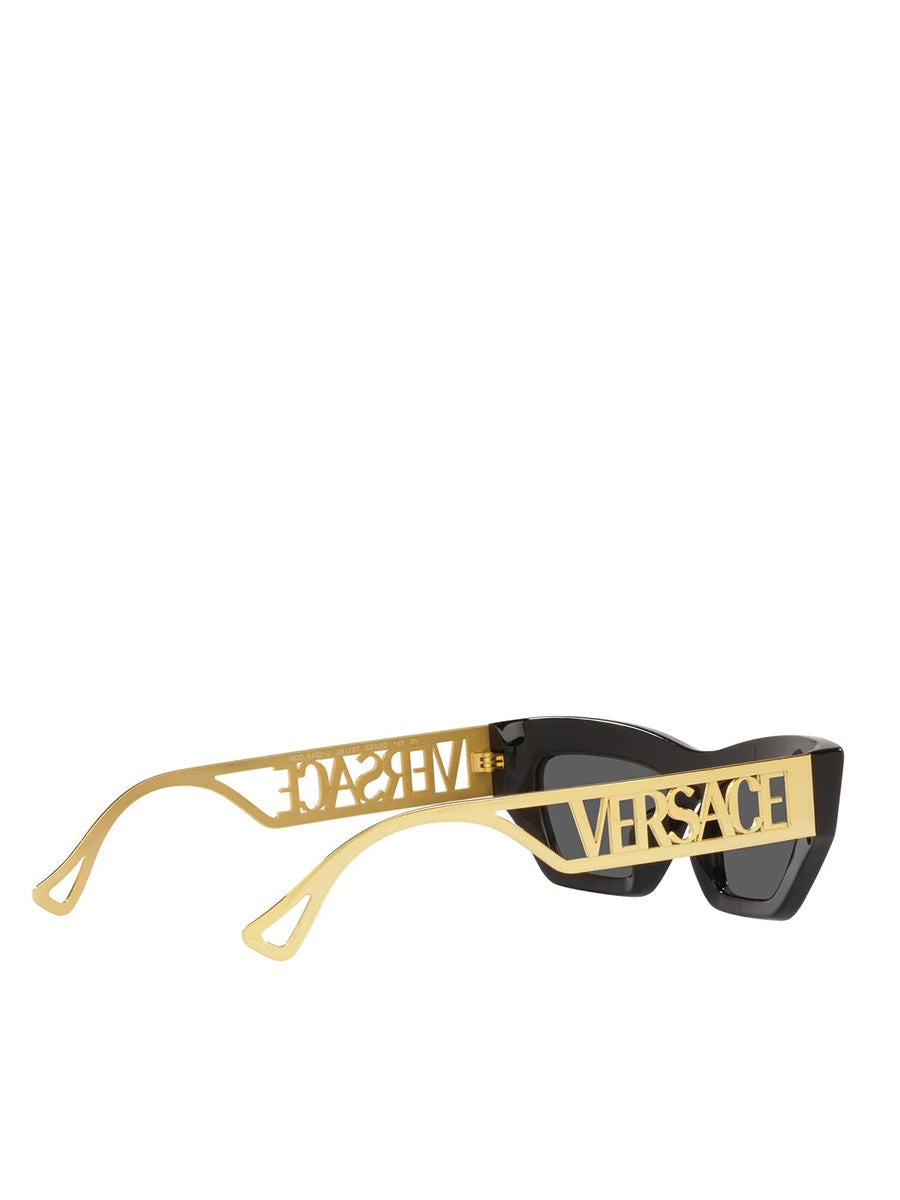 Vintage Cat Eye Sunglasses O4432 in Black & Gold - 3