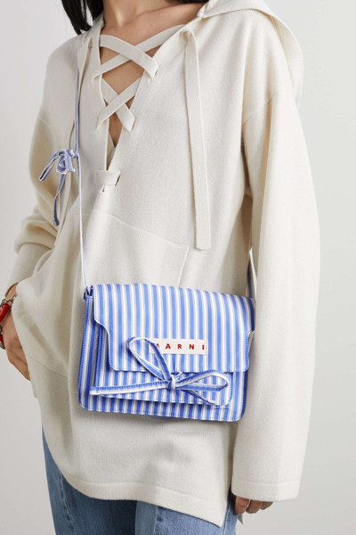 Marni Trunk medium striped cotton-poplin shoulder bag outlook