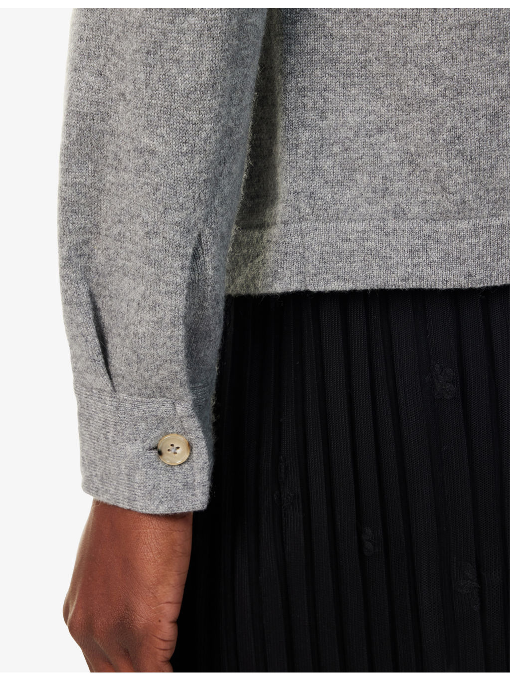 Relaxed-Fit Buttoned-Cuffs Cashmere Cardigan - 6