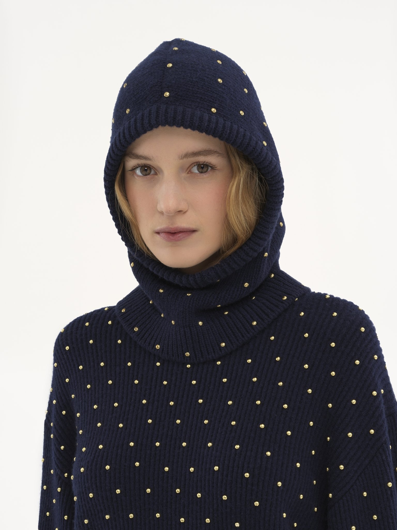 THE CHLOÉ CABOCHON KNIT BALACLAVA IN WOOL & CASHMERE - 2