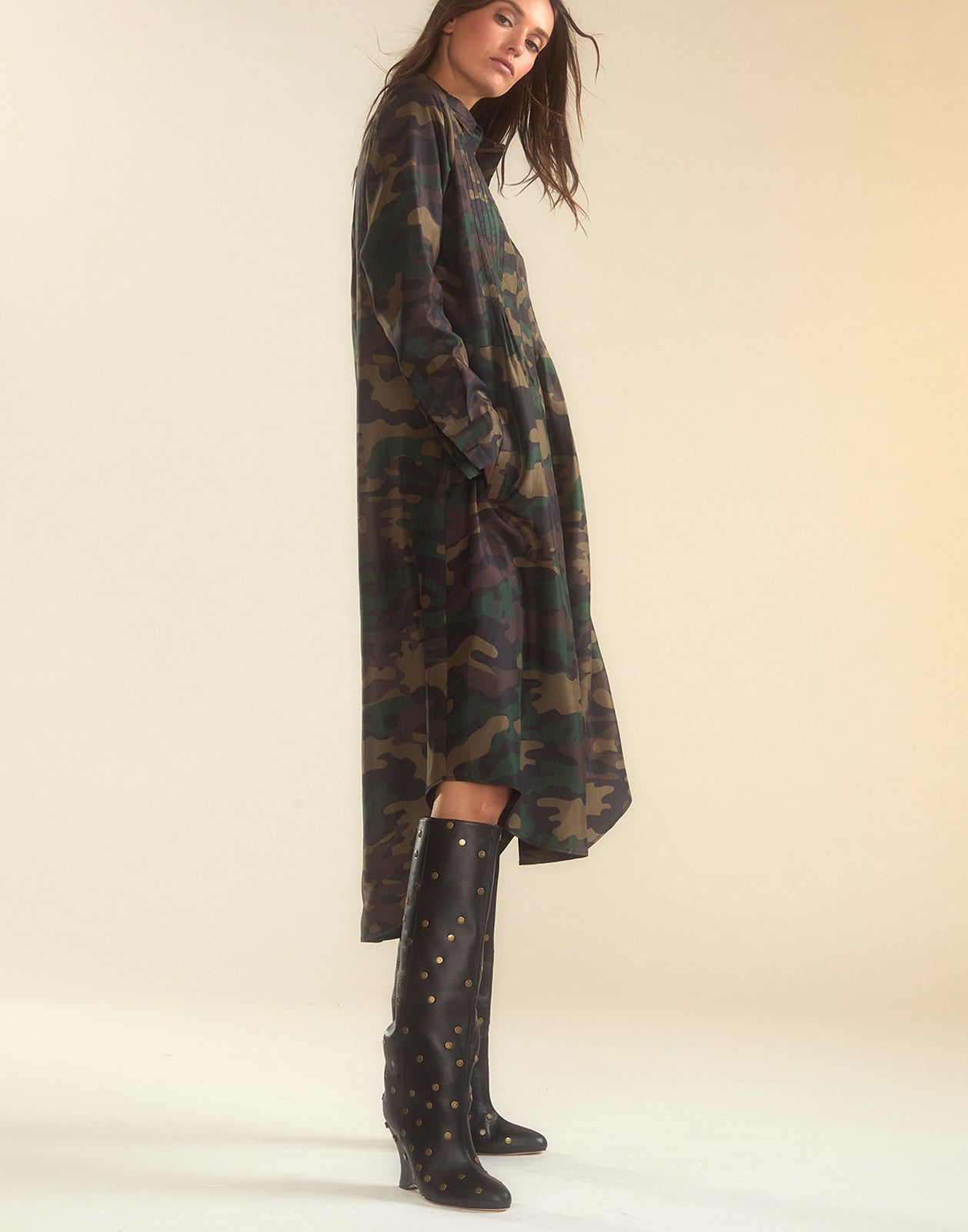 Undercover Silk Taffeta Shirt Dress - 5