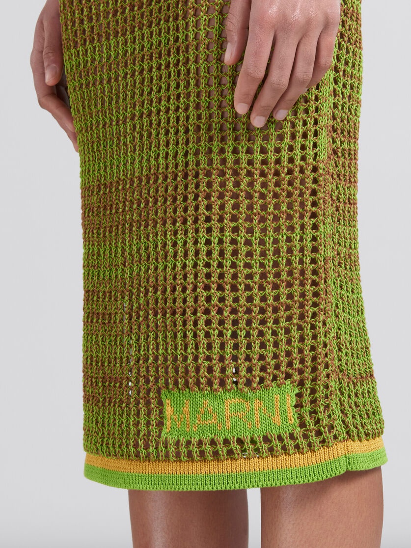 GREEN ORGANIC COTTON NET MIDI SKIRT - 4