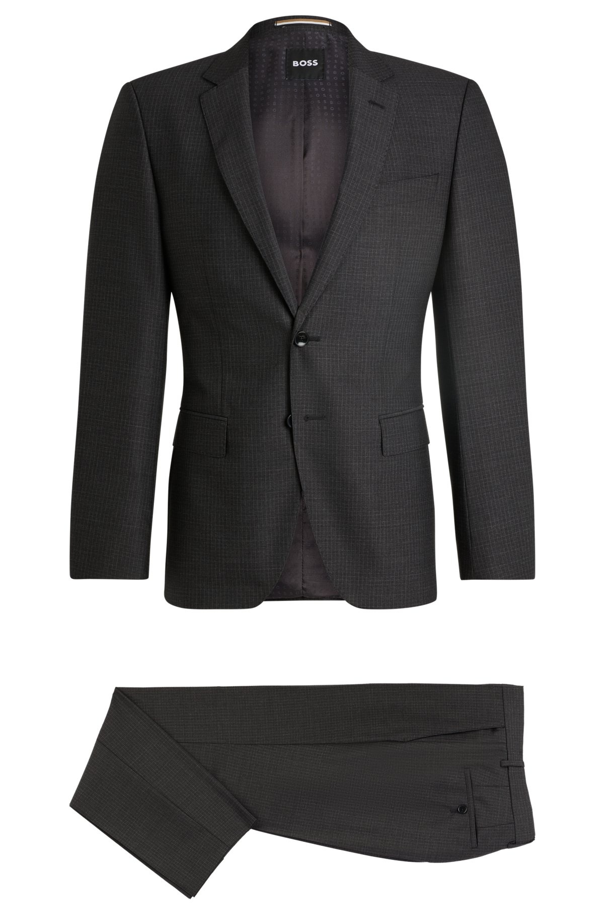SLIM-FIT SUIT IN MICRO-PATTERNED WOOL - 8