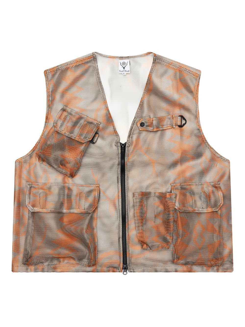 mesh-patterned pocket vest - 1
