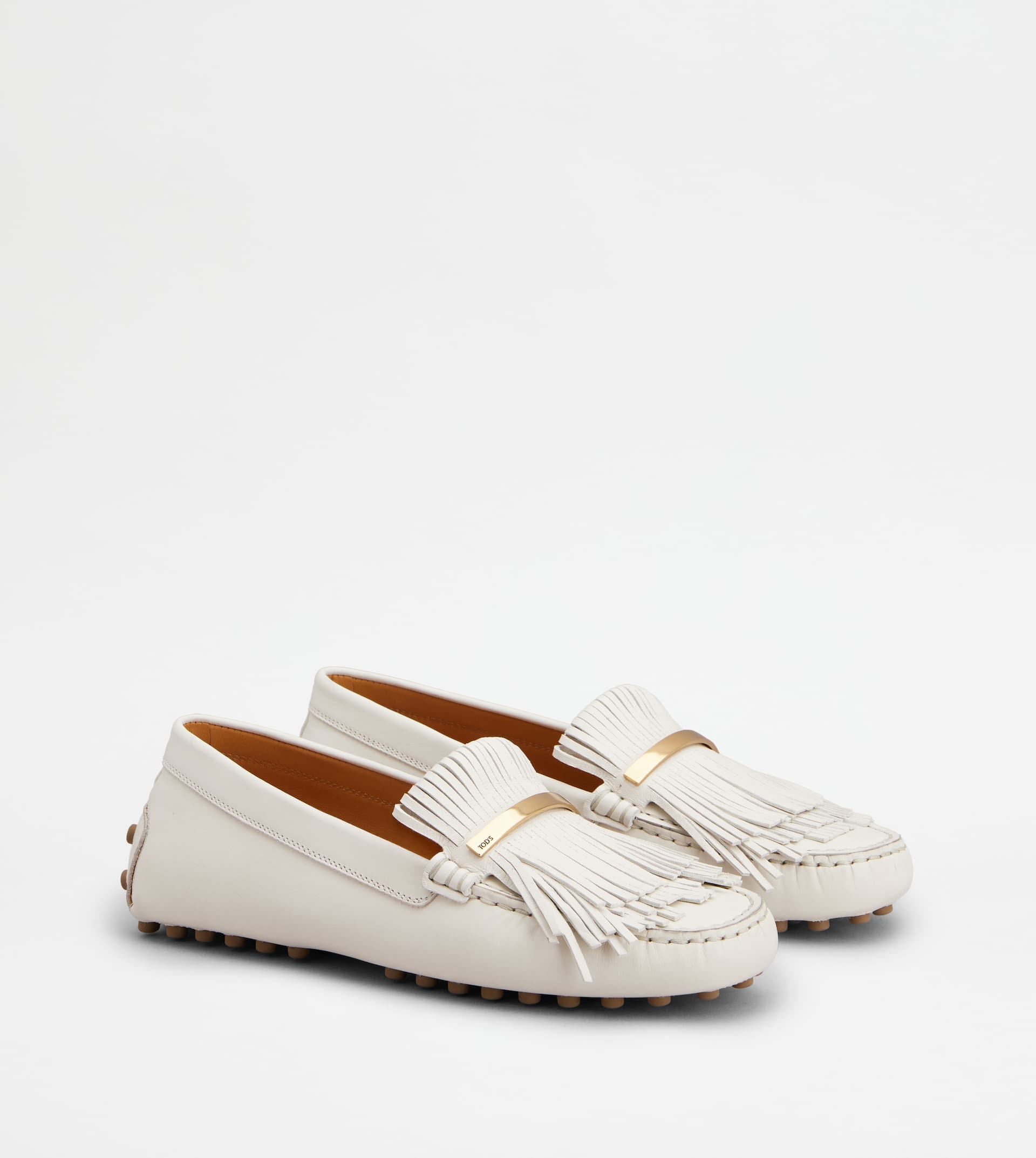 GOMMINO DRIVING SHOES IN LEATHER - WHITE - 2