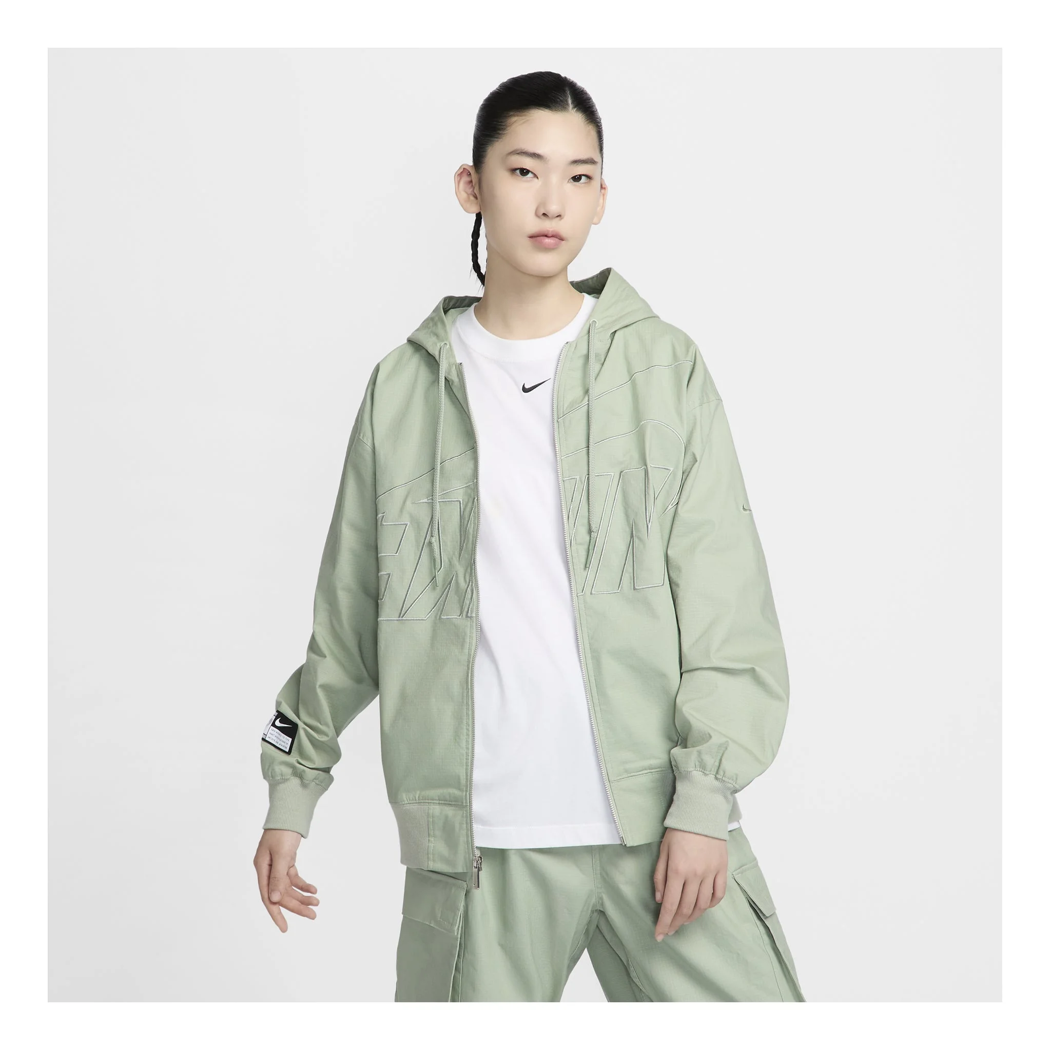 (WMNS) Nike Sportswear Oversize Logo Jacket 'Dance Jade Horizon' FV7775-370 - 1
