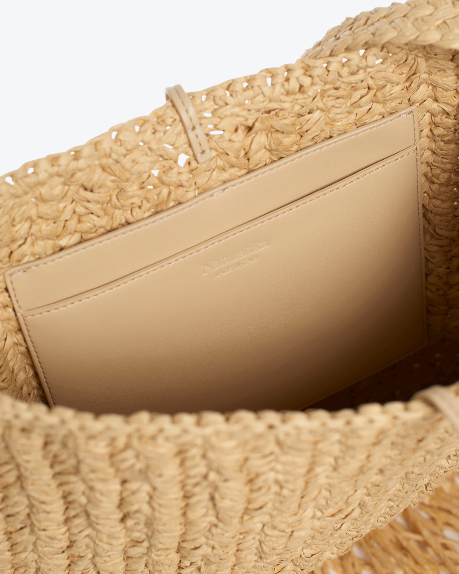 THE FRINGE TOTE - Fringed raffia tote - Natural/almond - 5