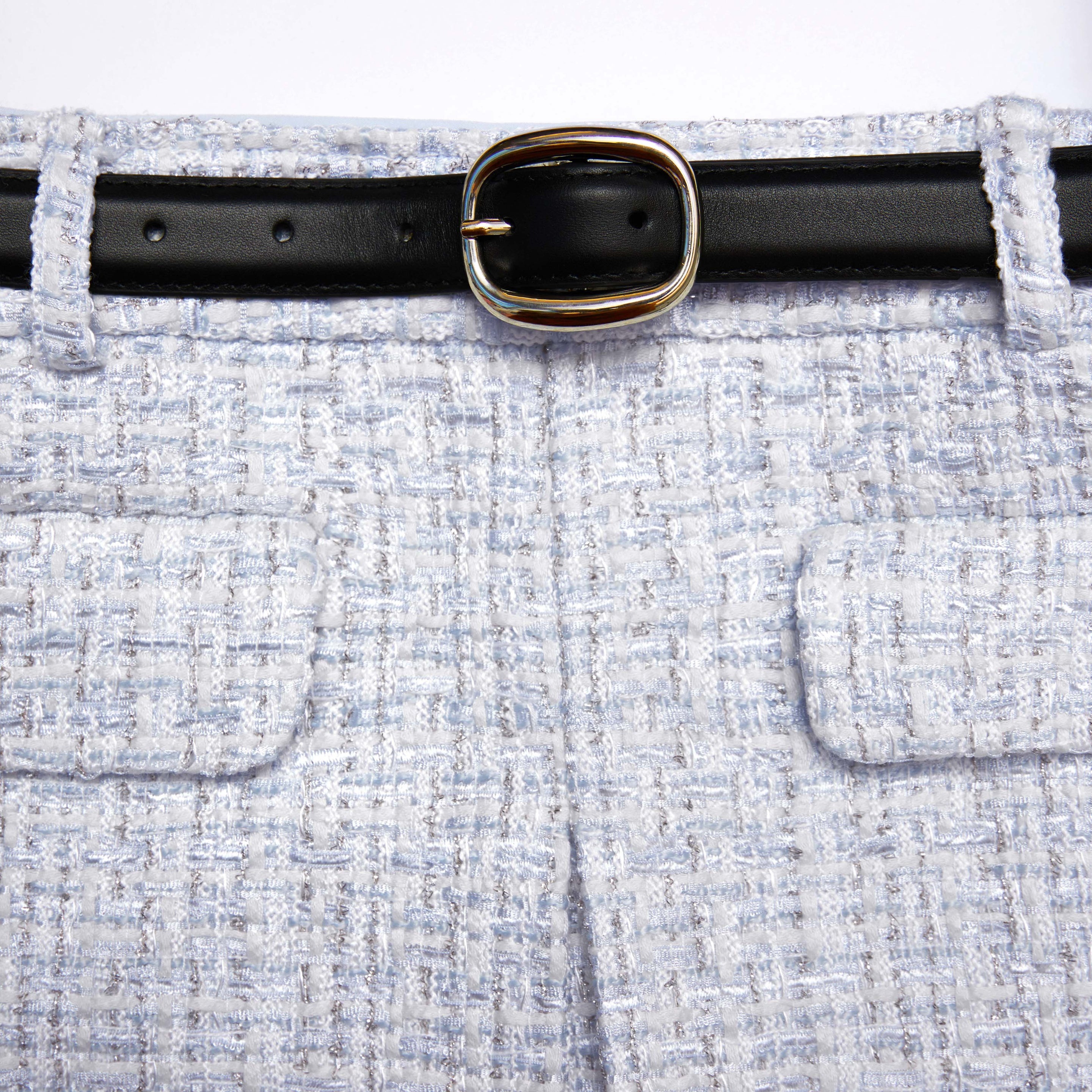 Blue Boucle Mini Skirt - 5