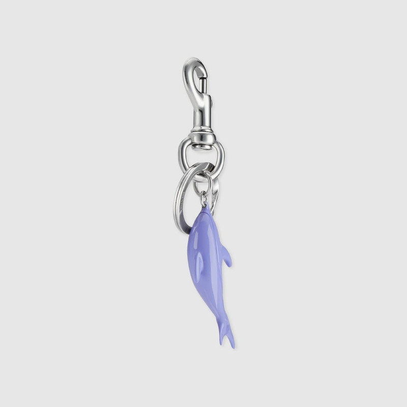 GUCCI Engraved dolphin keychain charm outlook