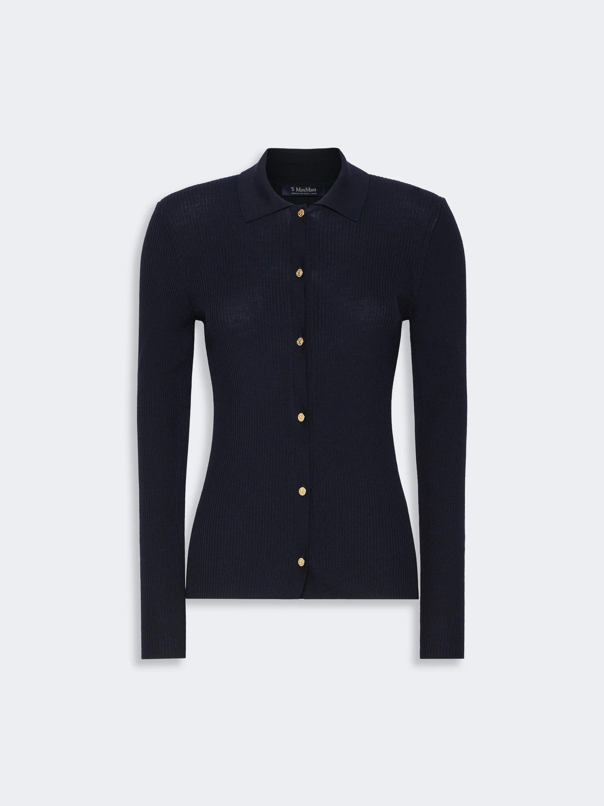 LIMONE Woollen yarn fitted cardigan - ULTRAMARINE - 1