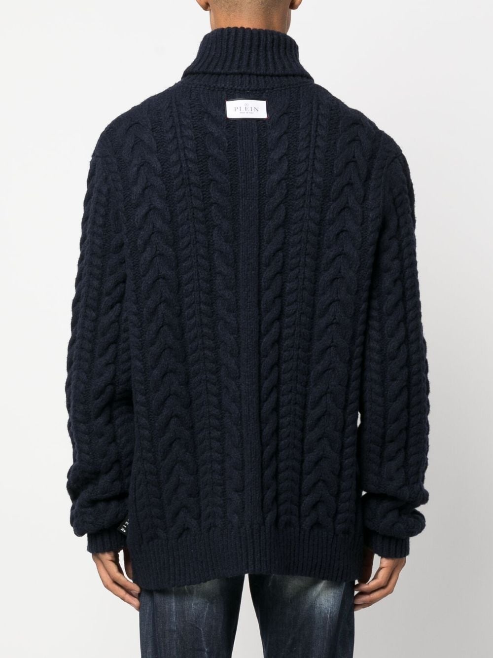 embroidered-skull roll-neck jumper - 4