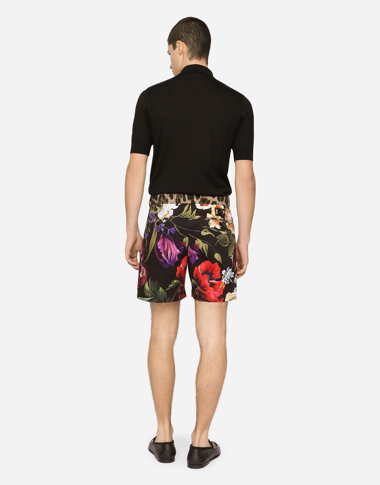 Floral-print cotton drill shorts - 3