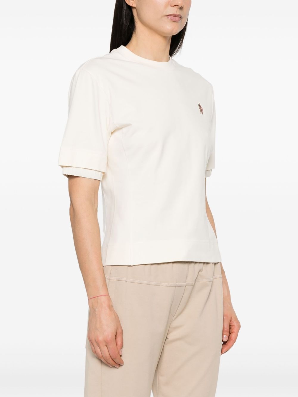 logo-patch cotton T-shirt - 3