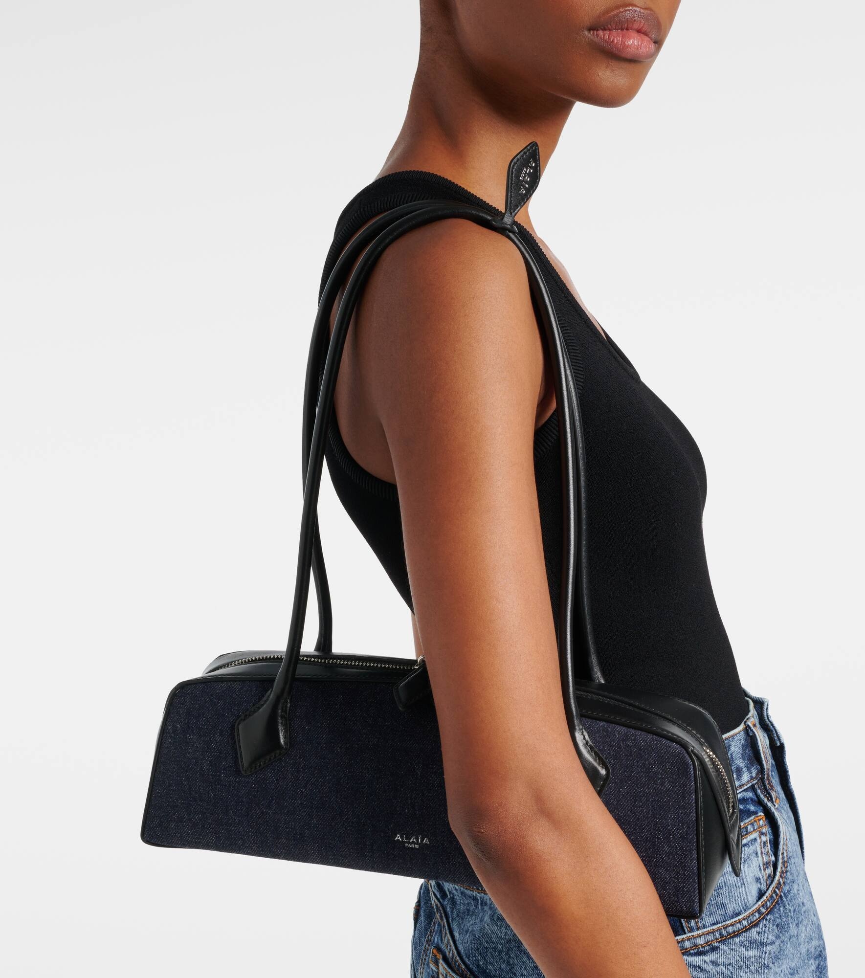 Le Teckel Medium denim shoulder bag - 2