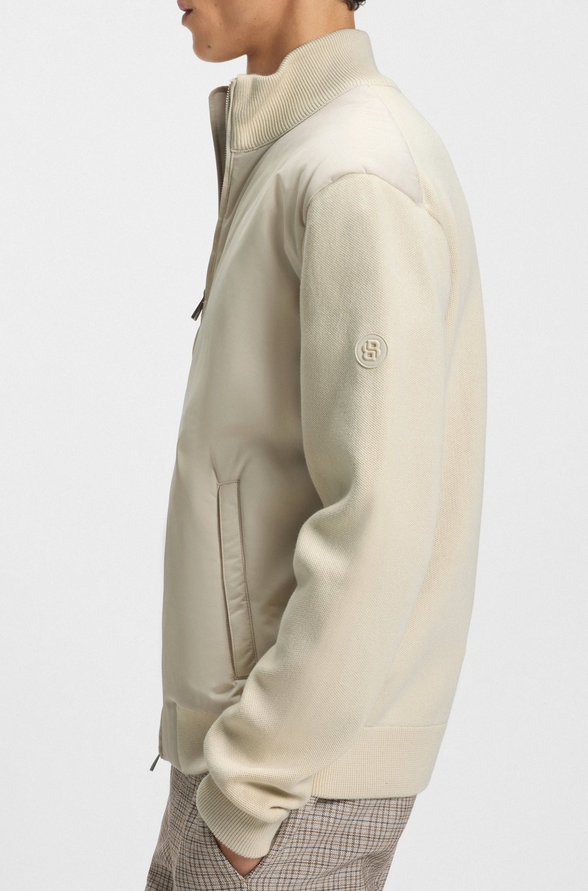 REGULAR-FIT HYBRID JACKET WITH DOUBLE B MONOGRAM - 6