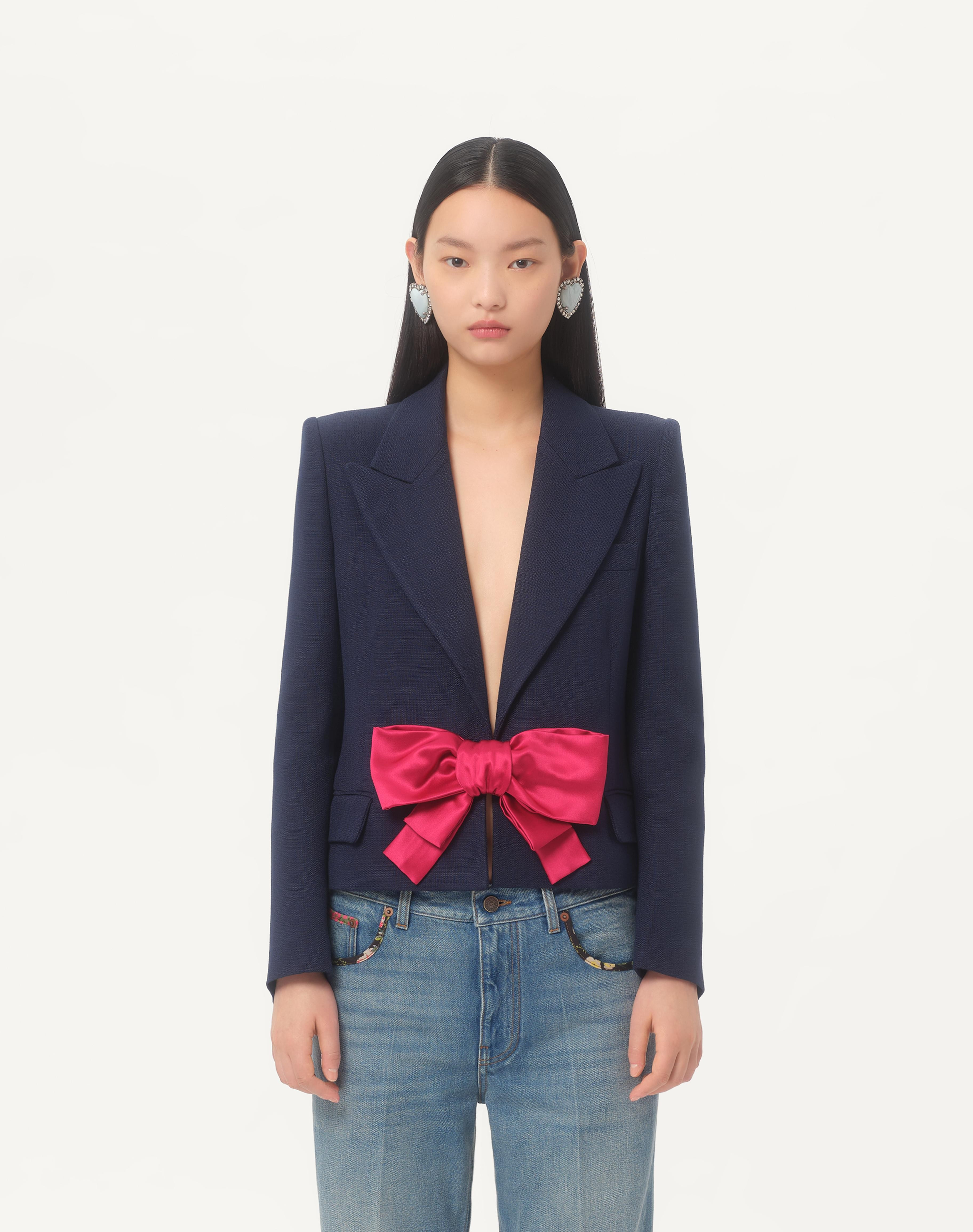 VISCOSE JACKET WITH BOW - 5