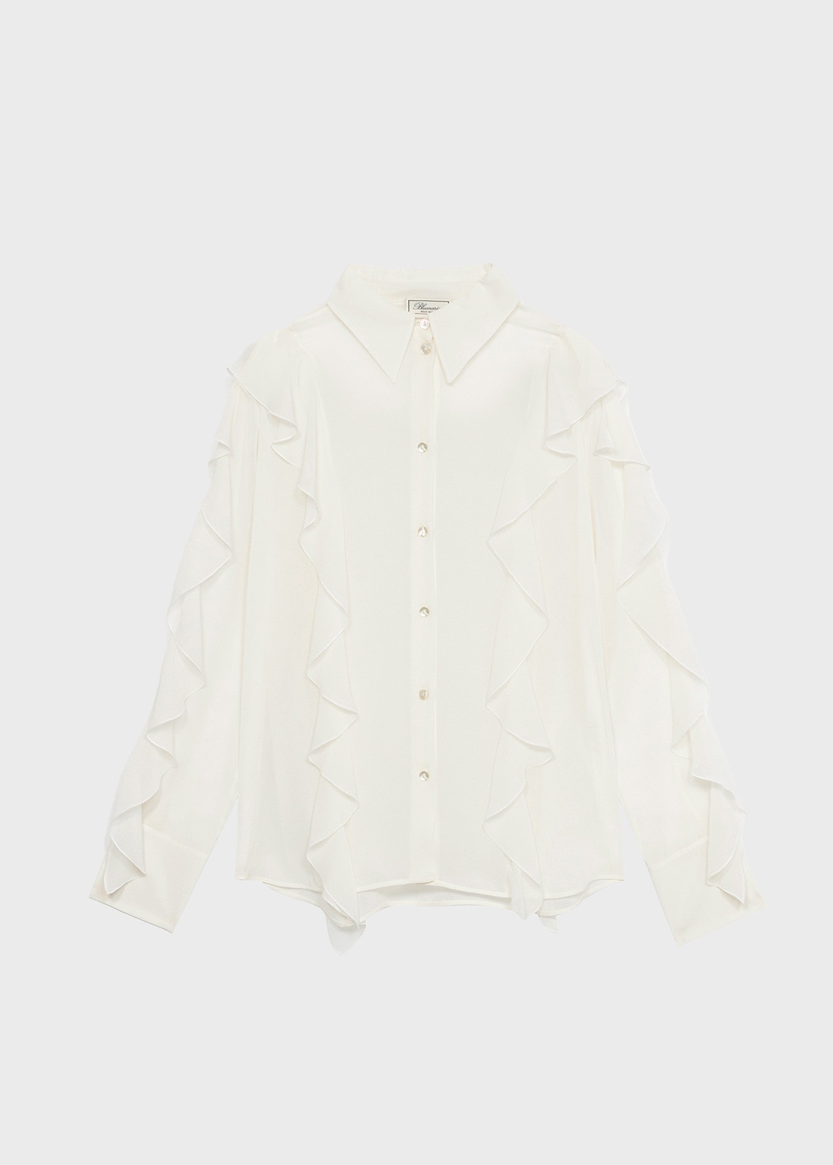 SILK SHIRT WITH RUFFLES - 1