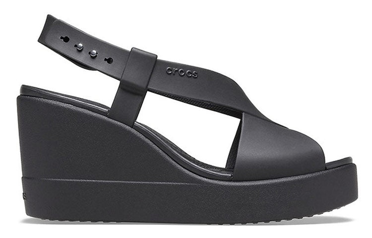 (WMNS) Crocs Brooklyn Cozy Non-Slip Sports Black Sandals 206222-060 - 2