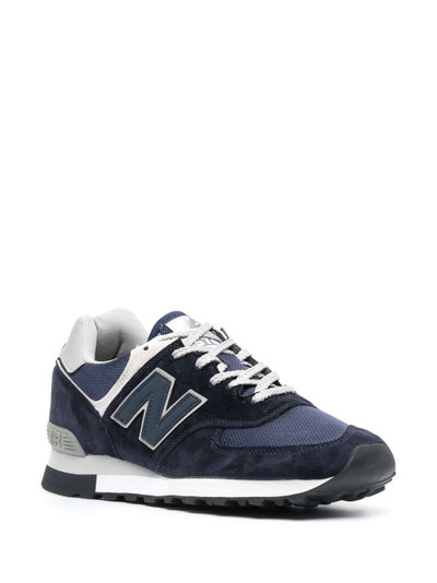 New Balance 576 logo-patch leather sneakers outlook