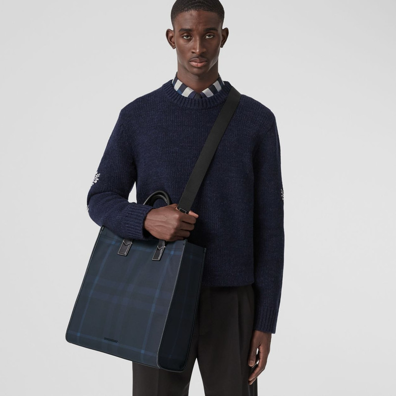Burberry Exaggerated Check and Leather Tote outlook