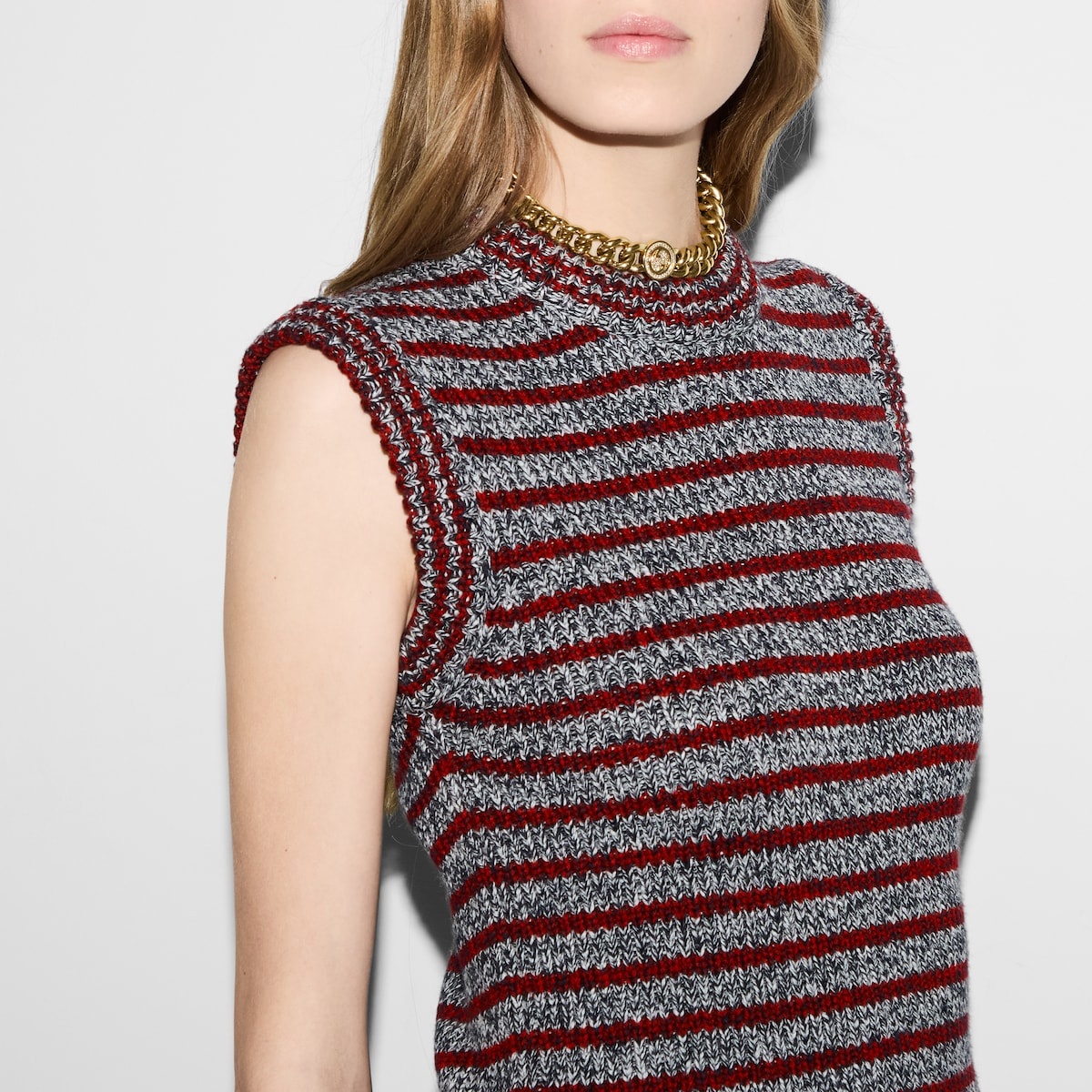 Wool cotton crewneck top - 5