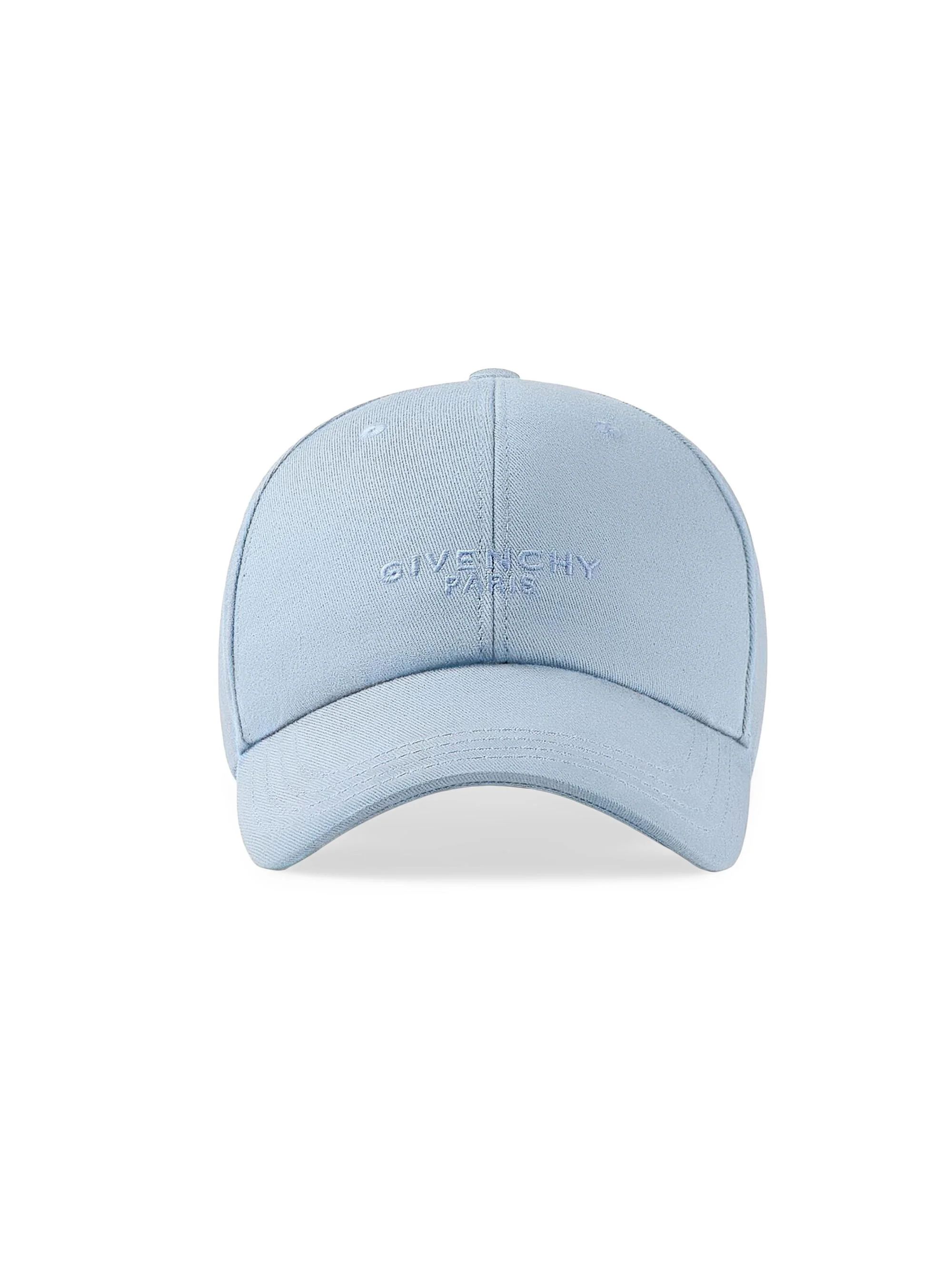 Men's Paris Embroidered Cap in Cotton - Light Blue - 1