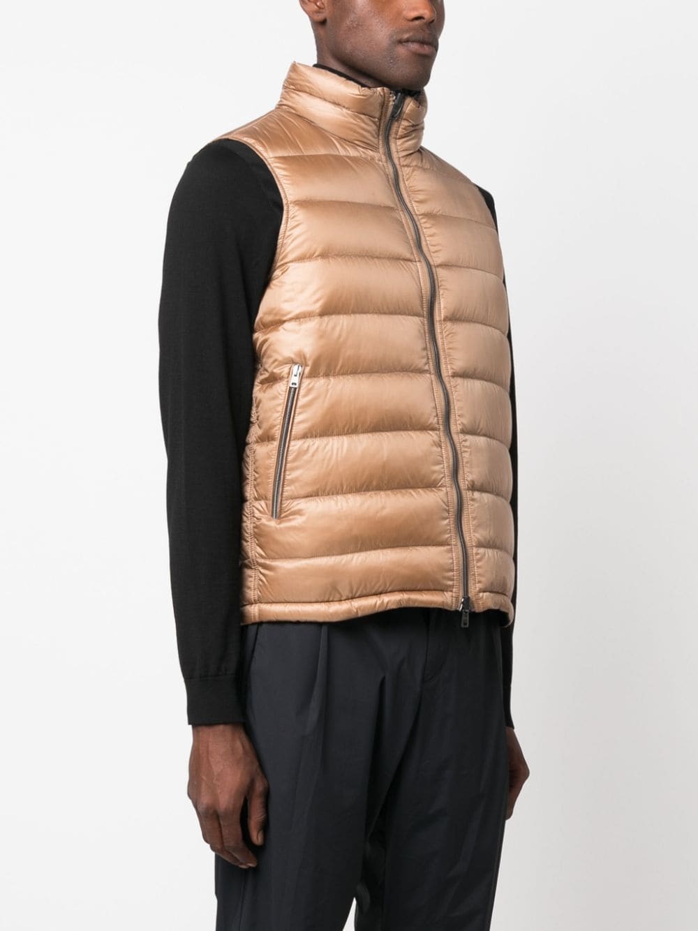 zipped-up padded vest - 3