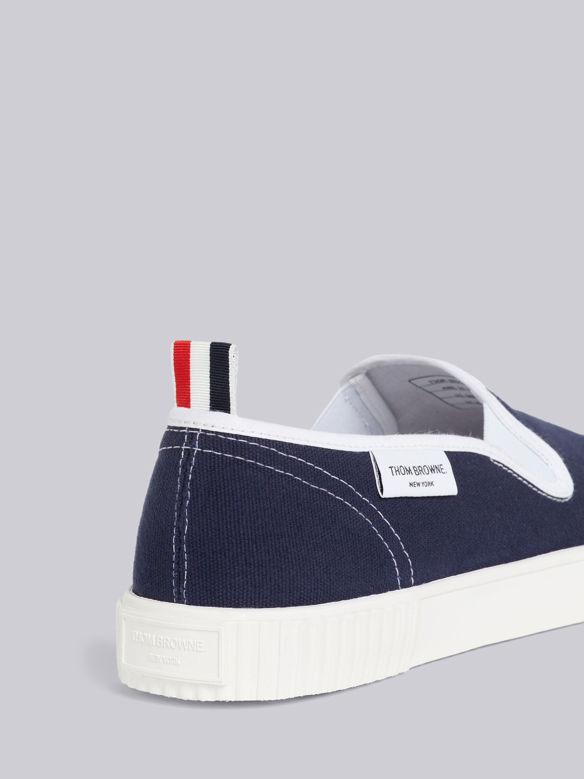 Navy Cotton Canvas Slip-On Heritage Trainer - 2