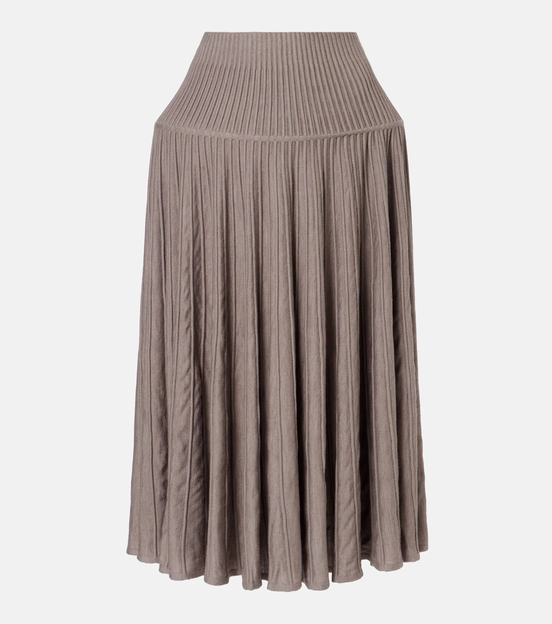 Pleated wool-blend midi skirt - 1