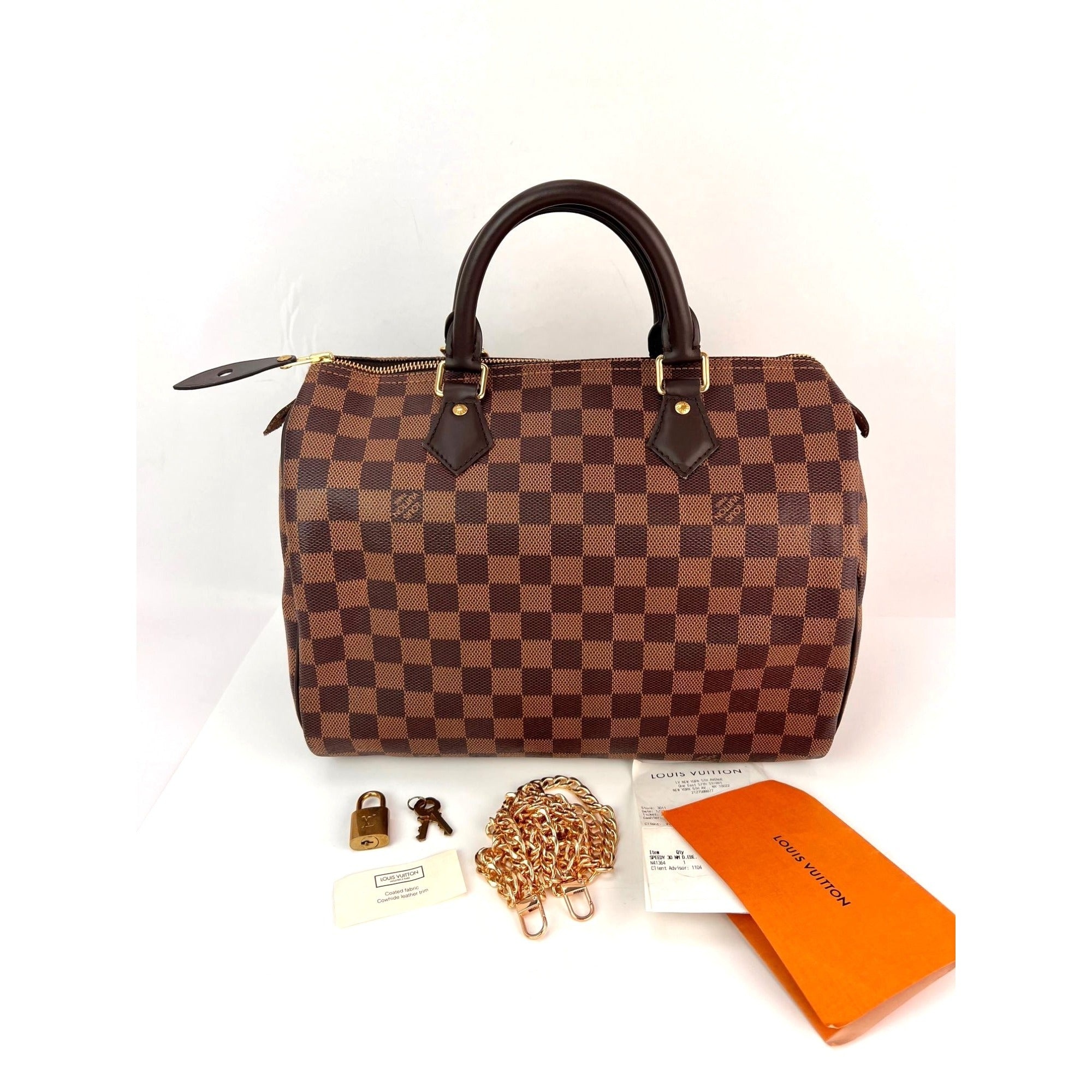 LOUIS VUITTON Speedy 30 Damier Ebene Hand Bag - 2
