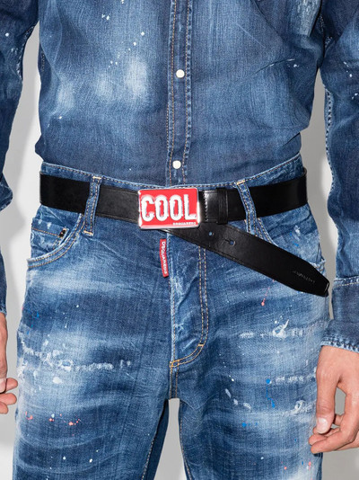 DSQUARED2 Cool-plaque leather belt outlook