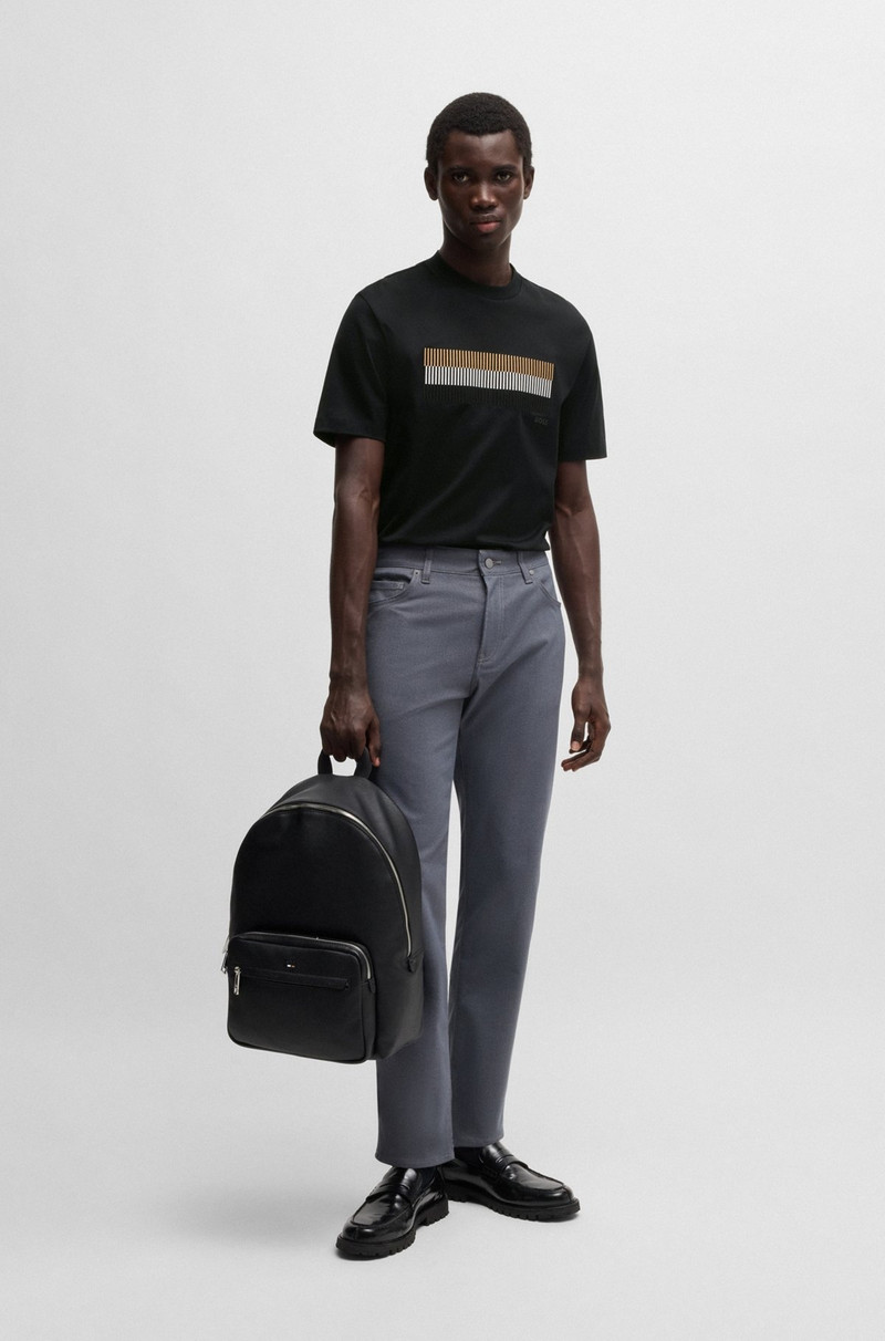 BOSS MERCERIZED-COTTON T-SHIRT WITH BRAND ARTWORK outlook