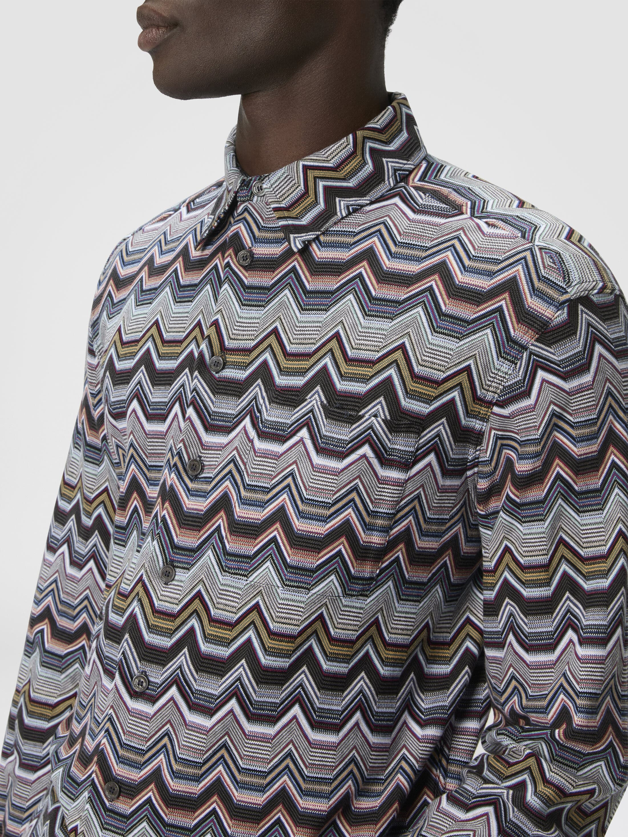 Missoni Long Sleeve Shirt With Geometric Zigzag in Multicoloured at Nordstrom - 4