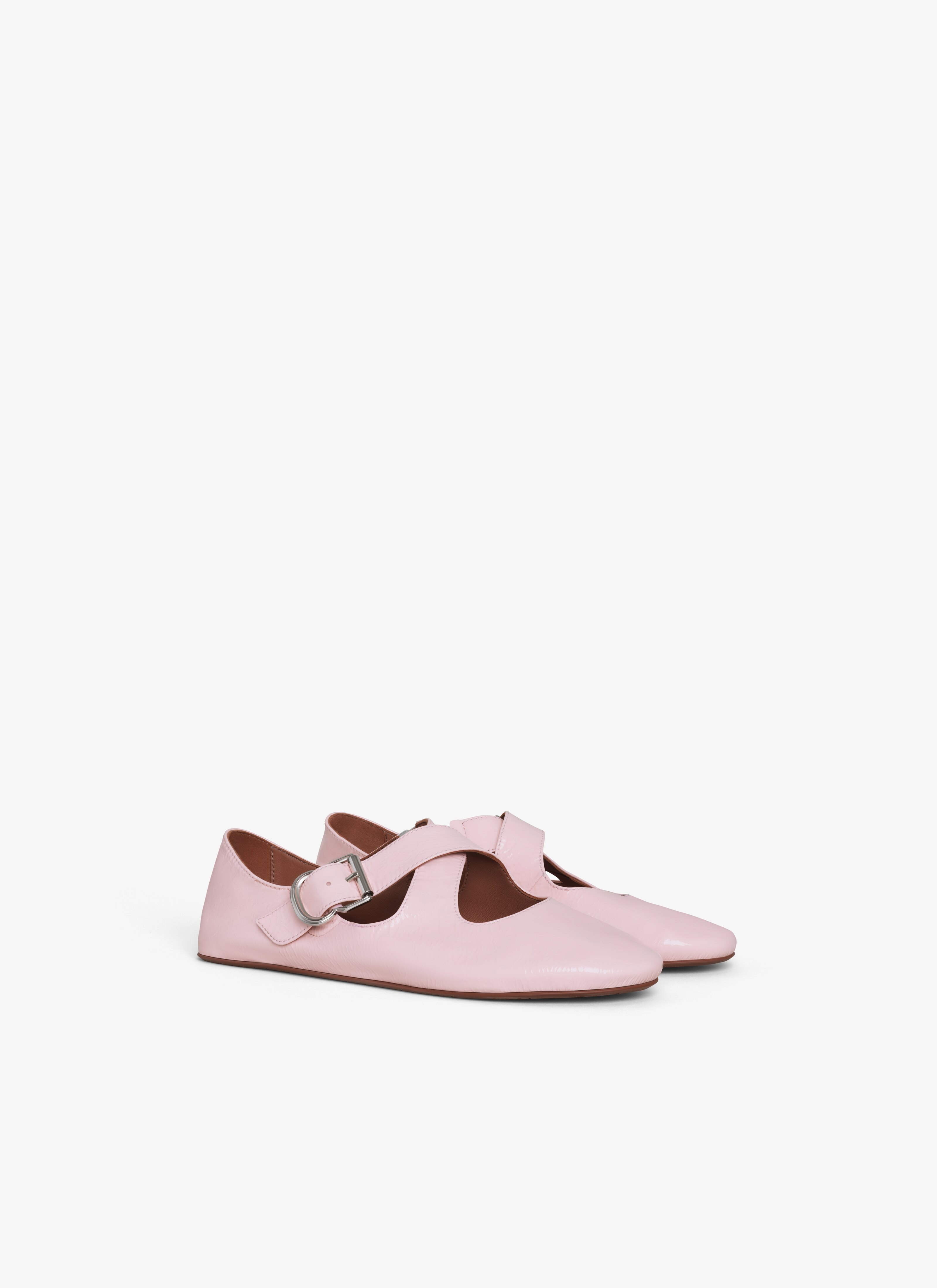 CRISS CROSS BALET FLATS IN PATENT CALFSKIN - 2