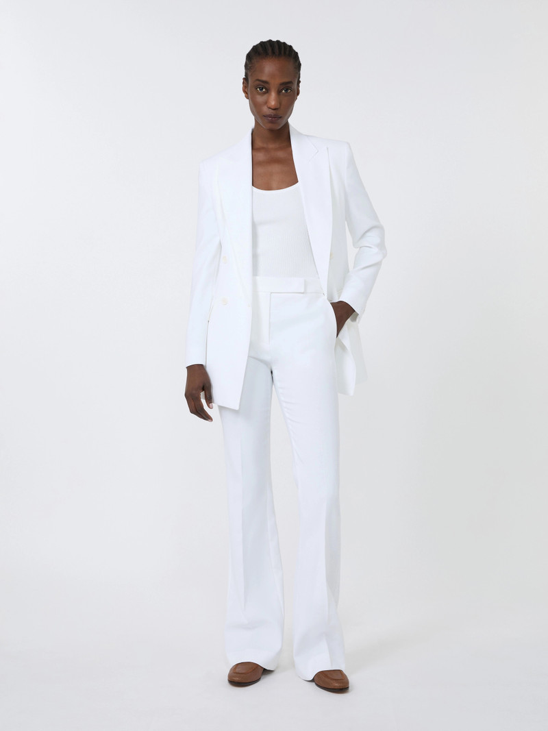 Max Mara GHIRO Viscose-blend yarn top - OPTICAL WHITE outlook
