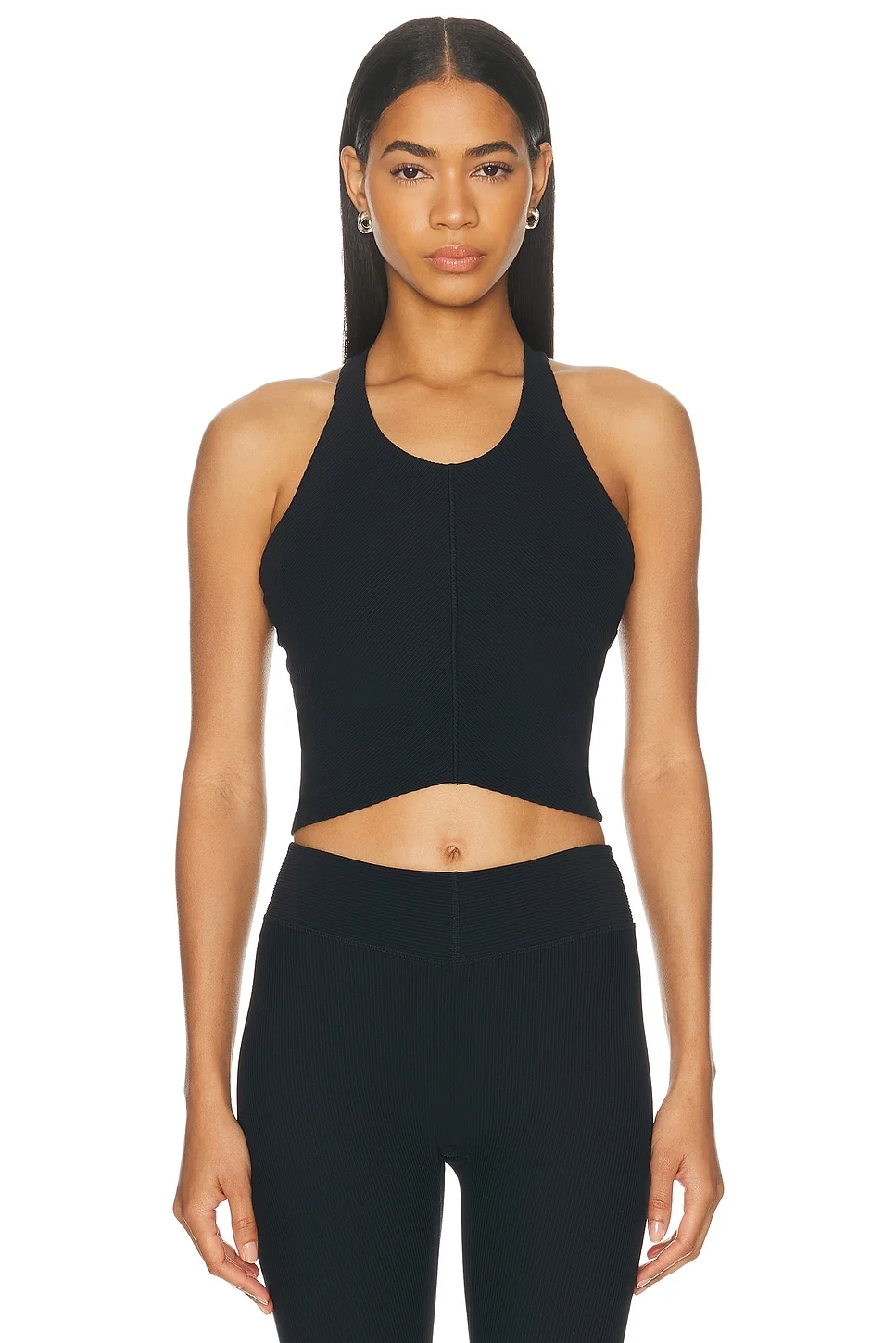 Impulse Ribbed High Neck Tank Top - 1